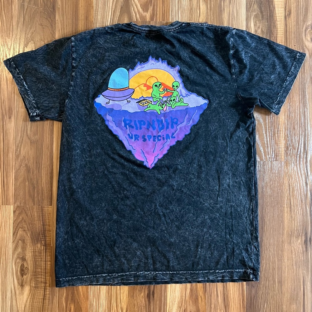 Ripndip Shirt Black Acid Wash Aliens Ur Special